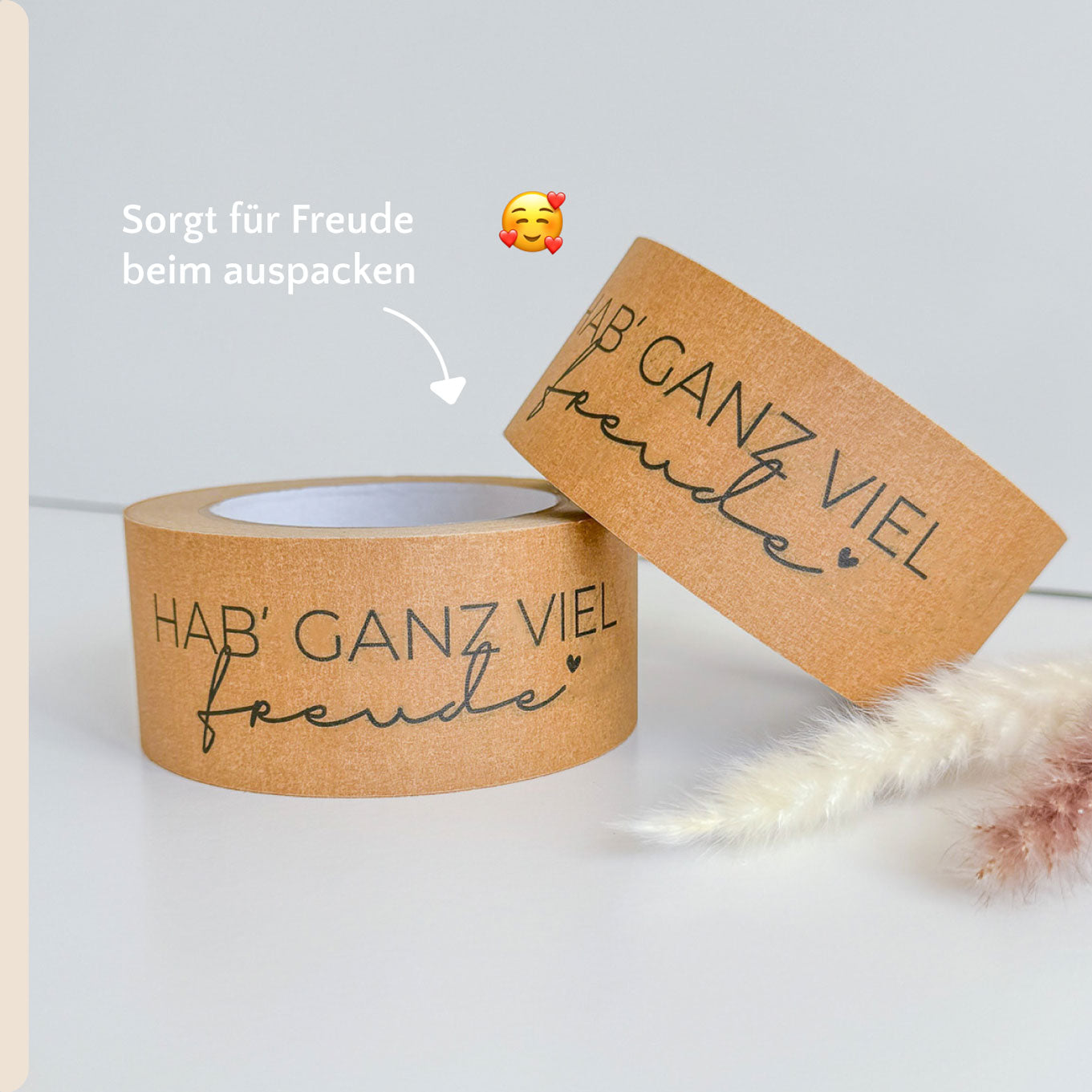 Recyclebares Papierklebeband Hab ganz viel Freude 50m