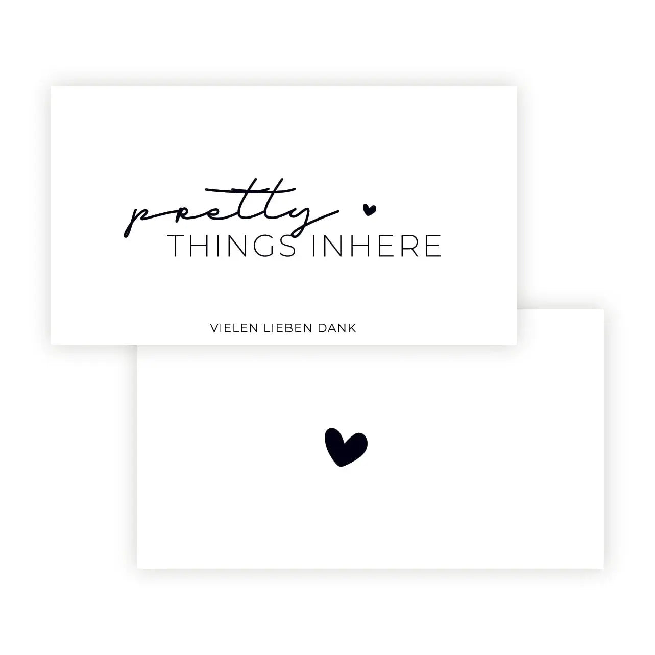 Paketbeileger "Pretty Things Inside" weiß/schwarz 9 x 5 cm