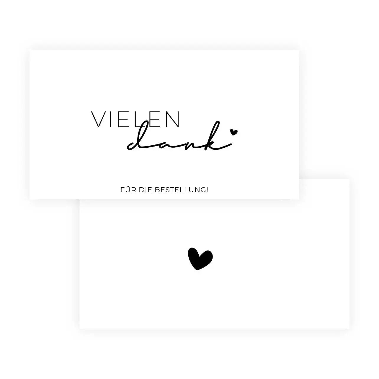 Paketbeileger "Vielen Dank für die Bestellung" weiß/schwarz 9 x 5 cm