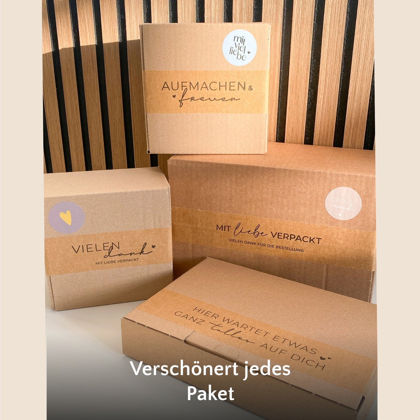 Recyclebares Papierklebeband "Aufmachen & Freuen" 50m packsome