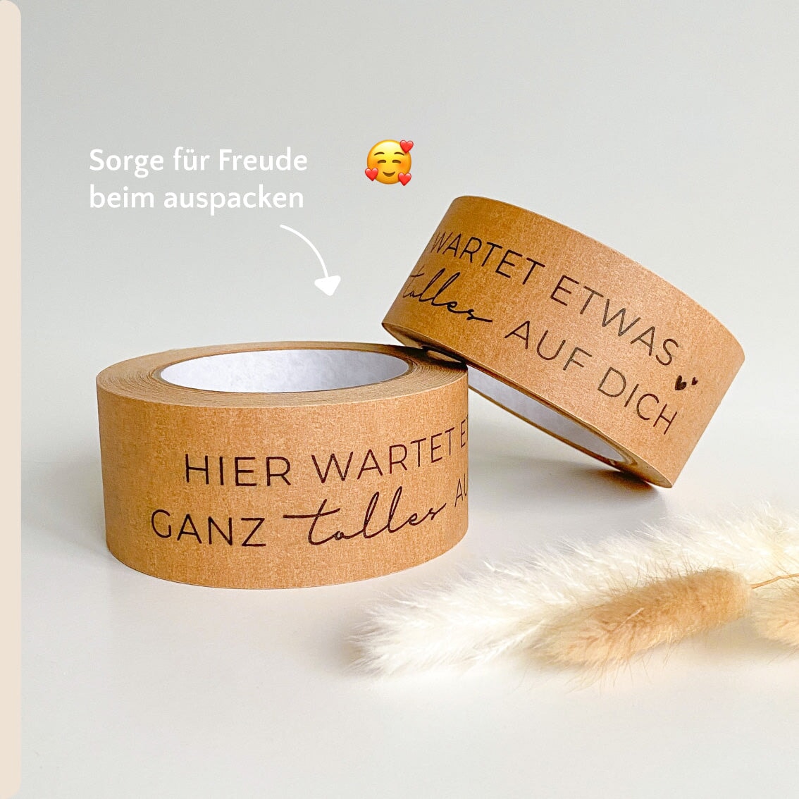 Recyclebares Papierklebeband "Hier wartet tolles auf dich" 50m packsome