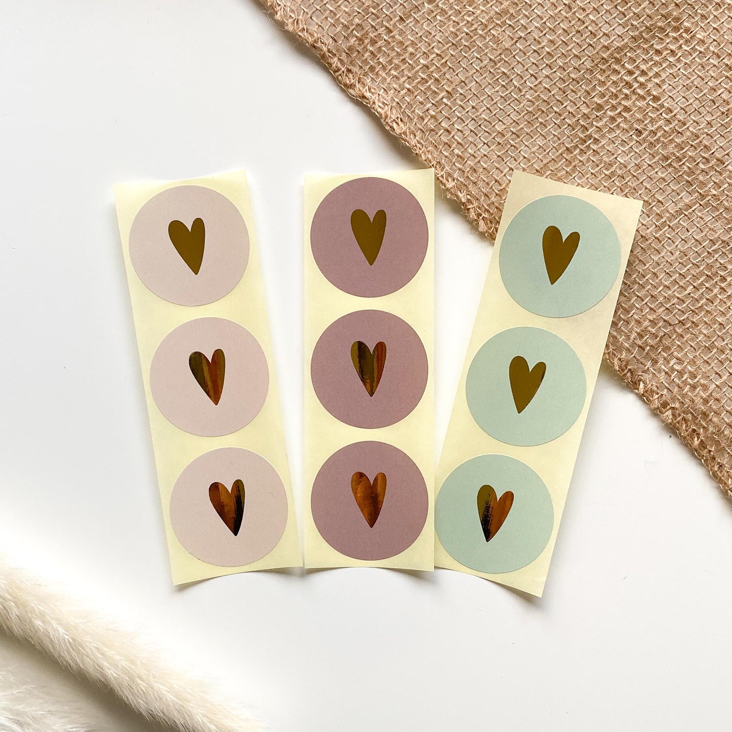 Bundle Aufkleber Goldherz 4 cm rund packsome
