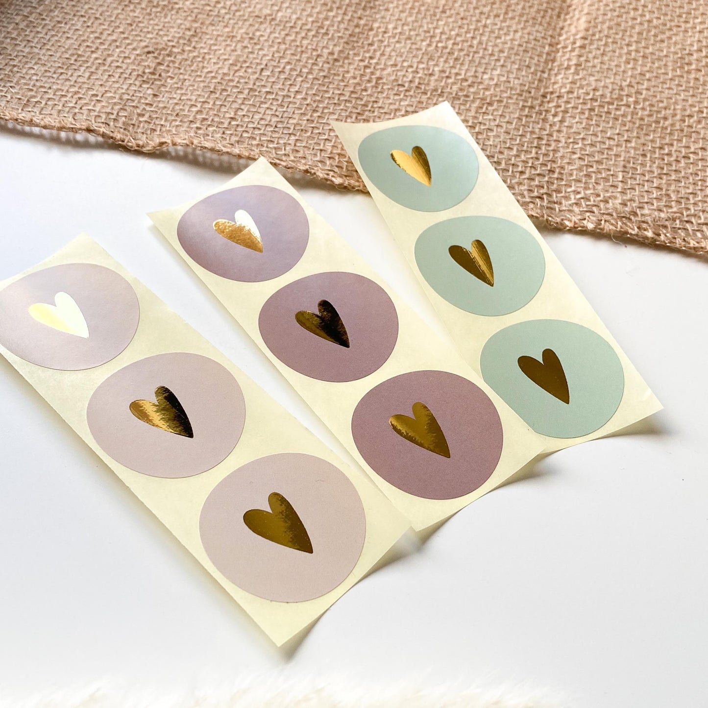Bundle Aufkleber Goldherz 4 cm rund packsome