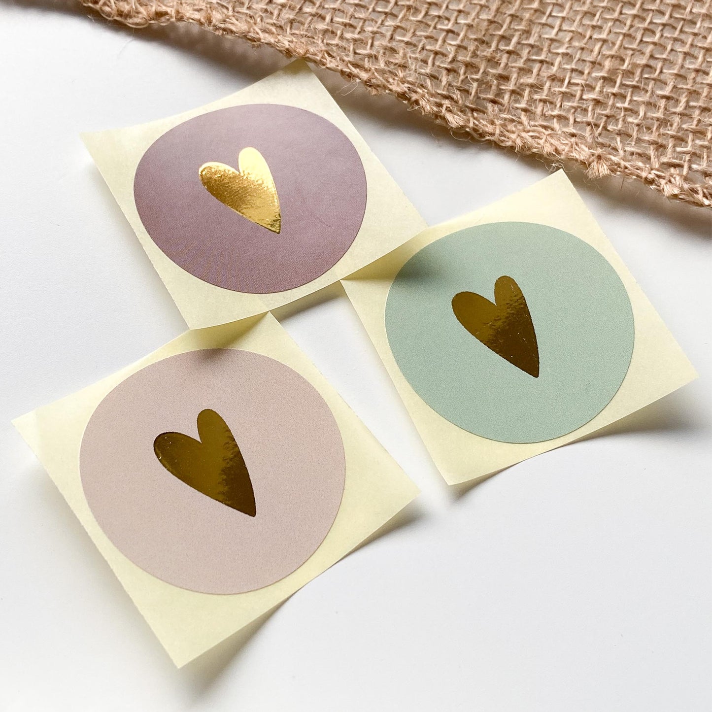 Bundle Aufkleber Goldherz 4 cm rund packsome