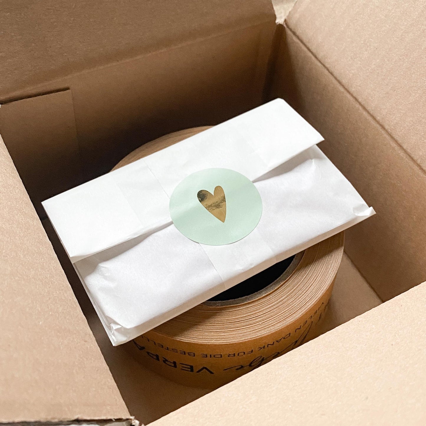 Bundle Aufkleber Goldherz 4 cm rund packsome