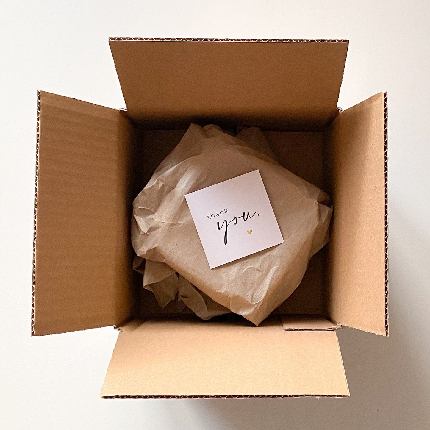 Dankeskarte "thank you" weiß/gold 5,5 cm packsome