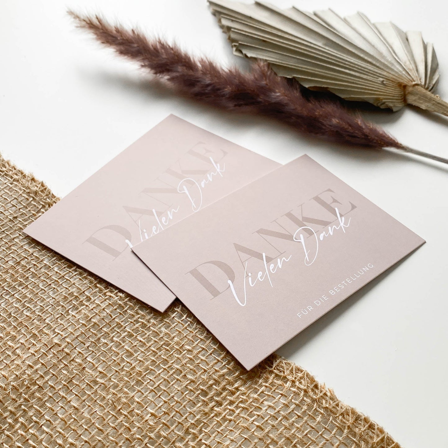 Dankeskarte "Vielen Dank fĂŒr die Bestellung" beige/braun 10,5 x 7,4 cm packsome