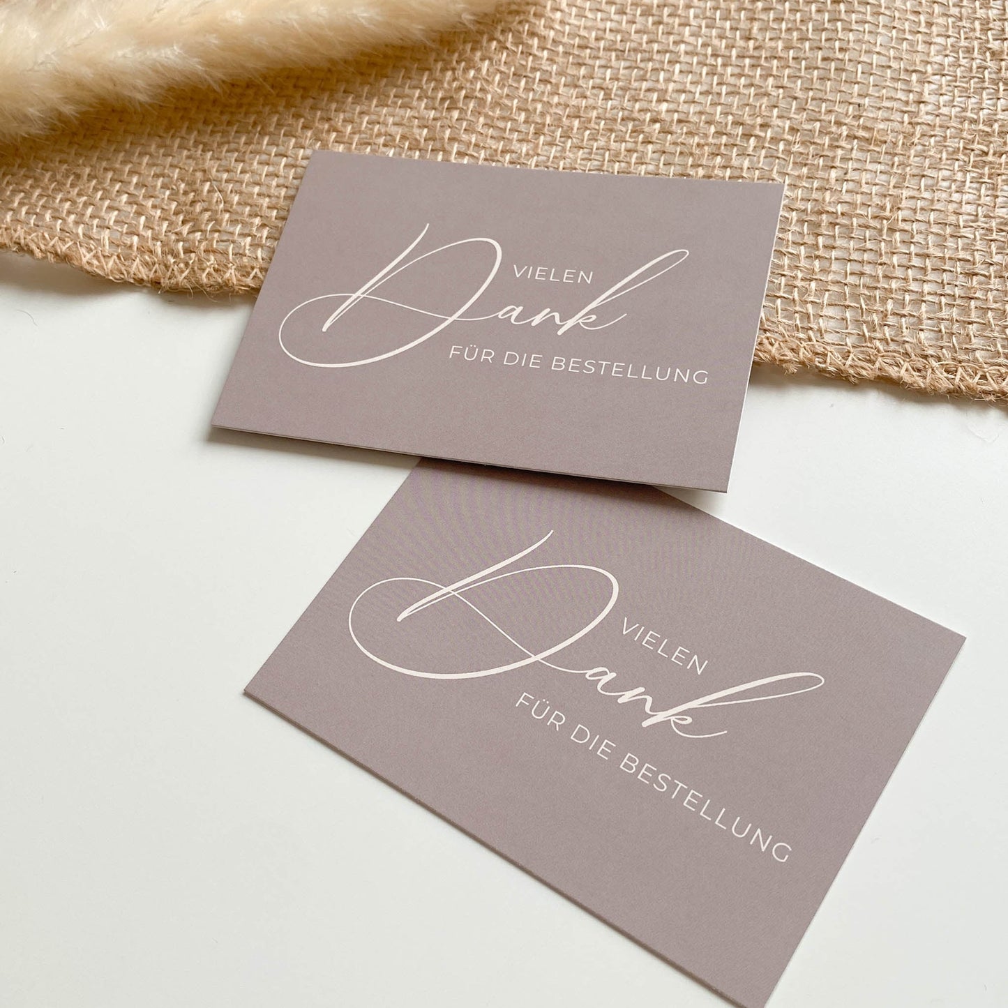 Dankeskarte "Vielen Dank fĂŒr die Bestellung" braun/creme 10,5 x 7,4 cm packsome