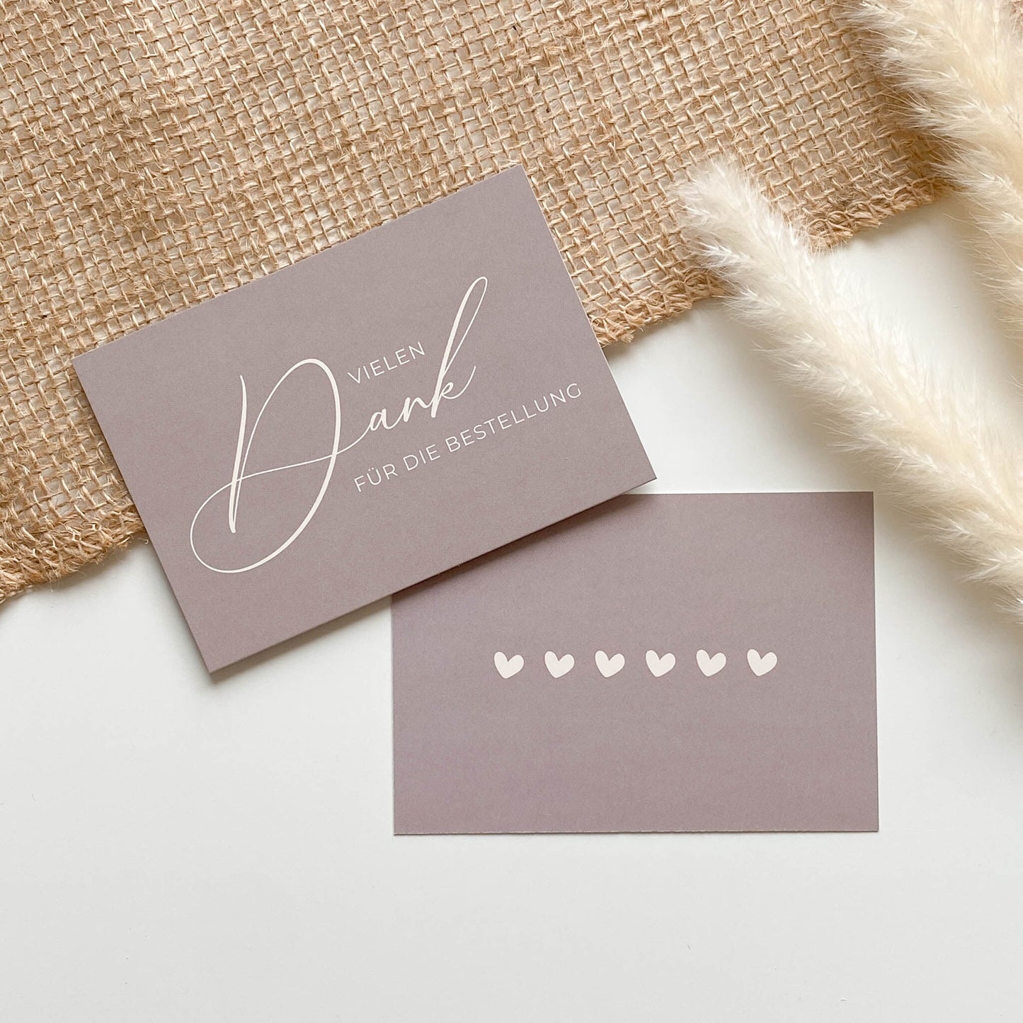 Dankeskarte "Vielen Dank fĂŒr die Bestellung" braun/creme 10,5 x 7,4 cm packsome