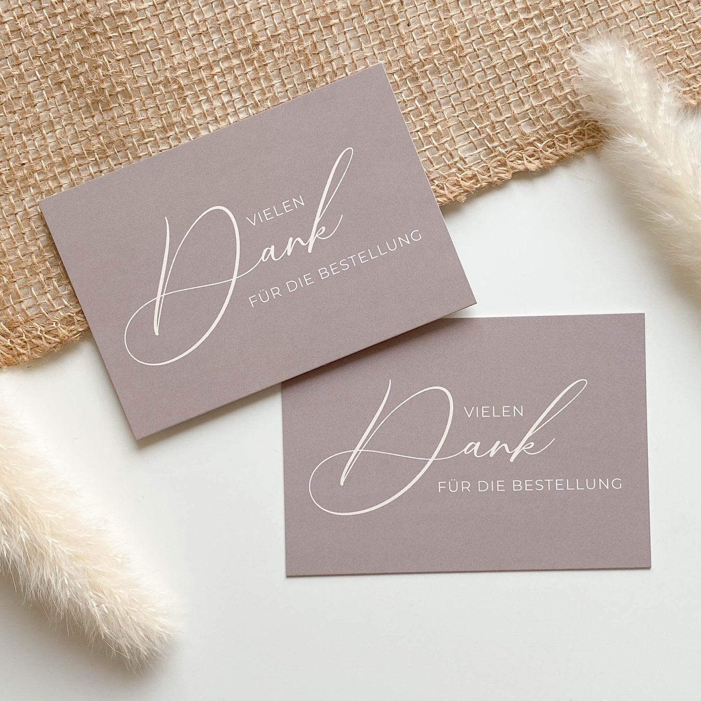 Dankeskarte "Vielen Dank fĂŒr die Bestellung" braun/creme 10,5 x 7,4 cm packsome