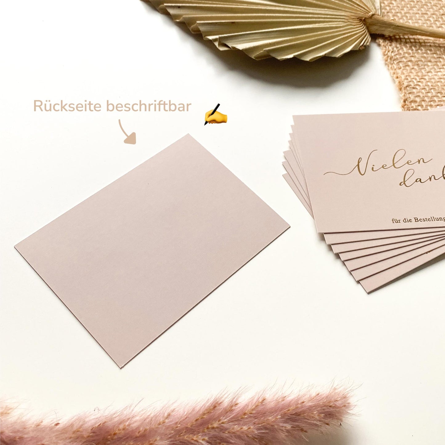 Paketbeileger "Vielen Dank fĂŒr die Bestellung" braun/gold 10,5 x 7,4 cm packsome