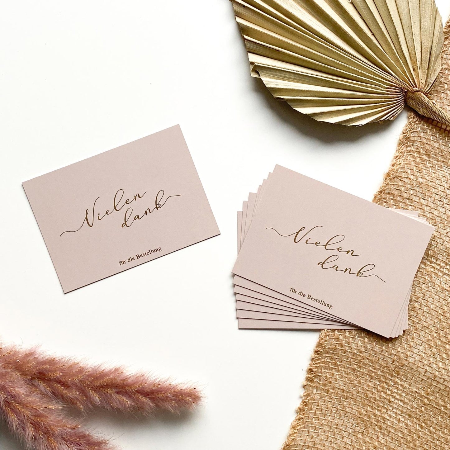 Paketbeileger "Vielen Dank fĂŒr die Bestellung" braun/gold 10,5 x 7,4 cm packsome