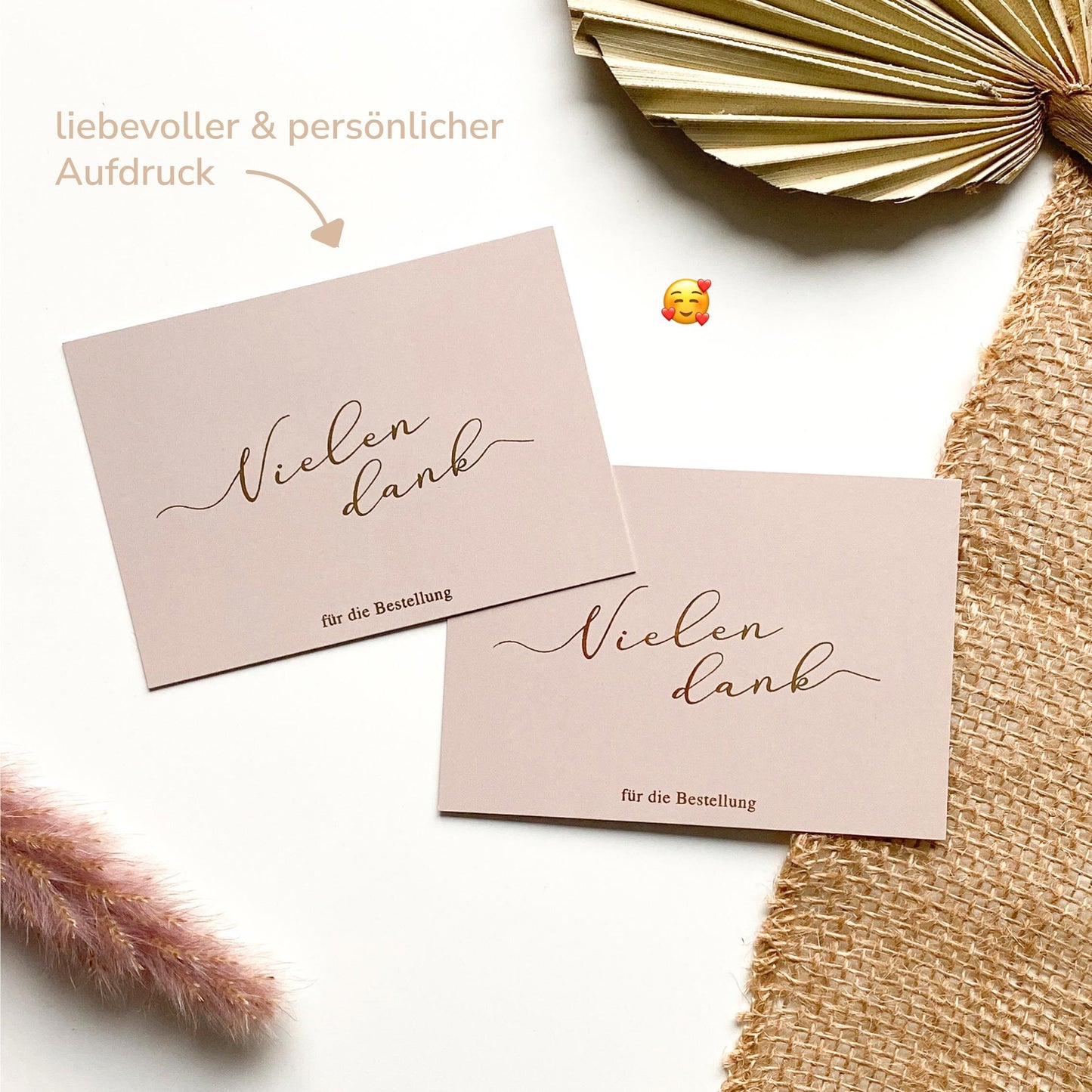 Paketbeileger "Vielen Dank fĂŒr die Bestellung" braun/gold 10,5 x 7,4 cm packsome