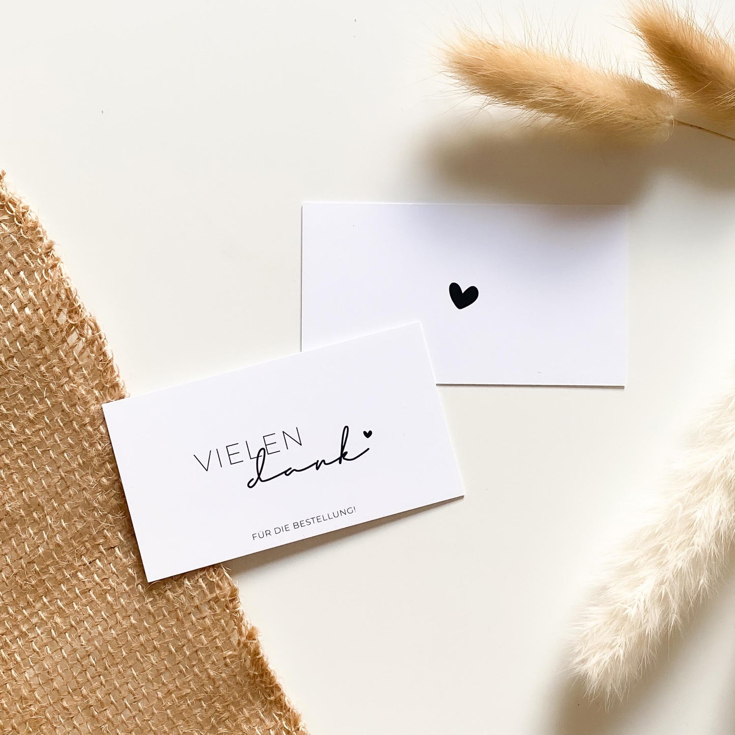 Paketbeileger "Vielen Dank für die Bestellung" weiß/schwarz 9 x 5 cm packsome