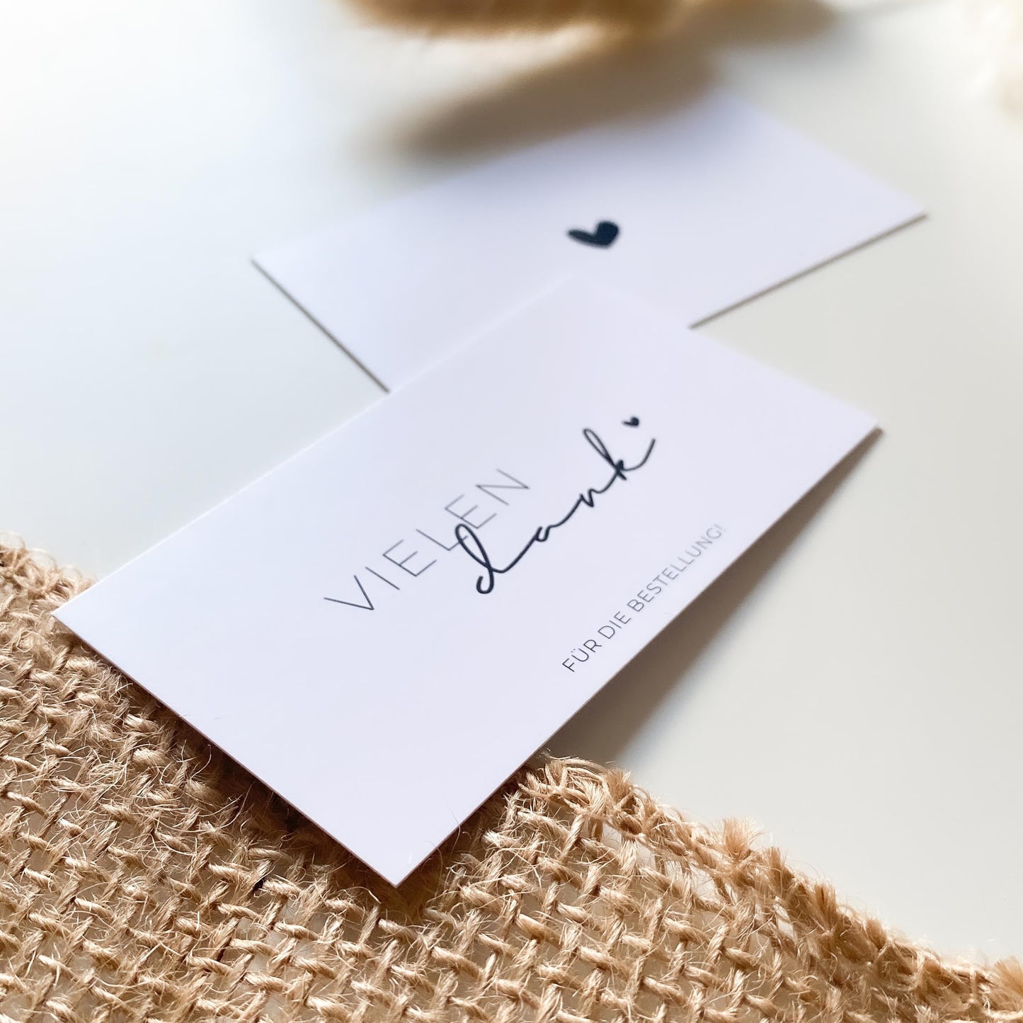 Paketbeileger "Vielen Dank für die Bestellung" weiß/schwarz 9 x 5 cm packsome