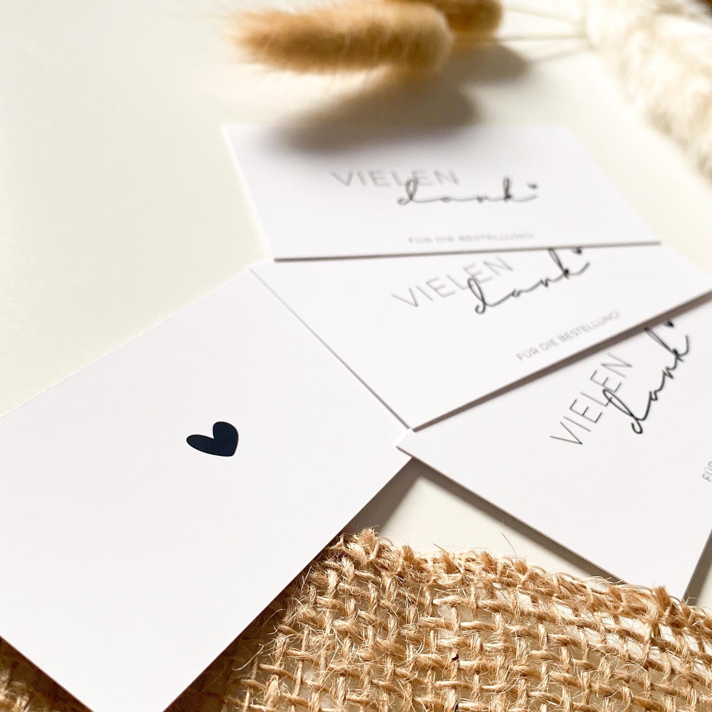Paketbeileger "Vielen Dank für die Bestellung" weiß/schwarz 9 x 5 cm packsome