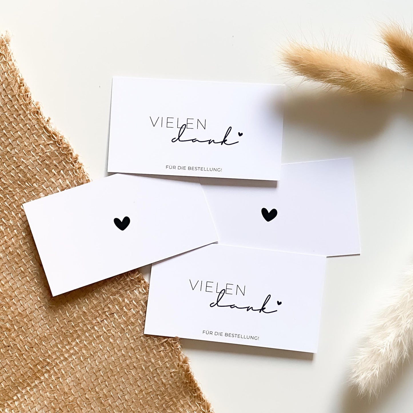 Paketbeileger "Vielen Dank für die Bestellung" weiß/schwarz 9 x 5 cm packsome