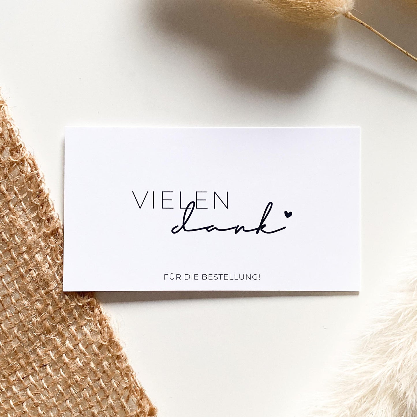 Paketbeileger "Vielen Dank für die Bestellung" weiß/schwarz 9 x 5 cm packsome