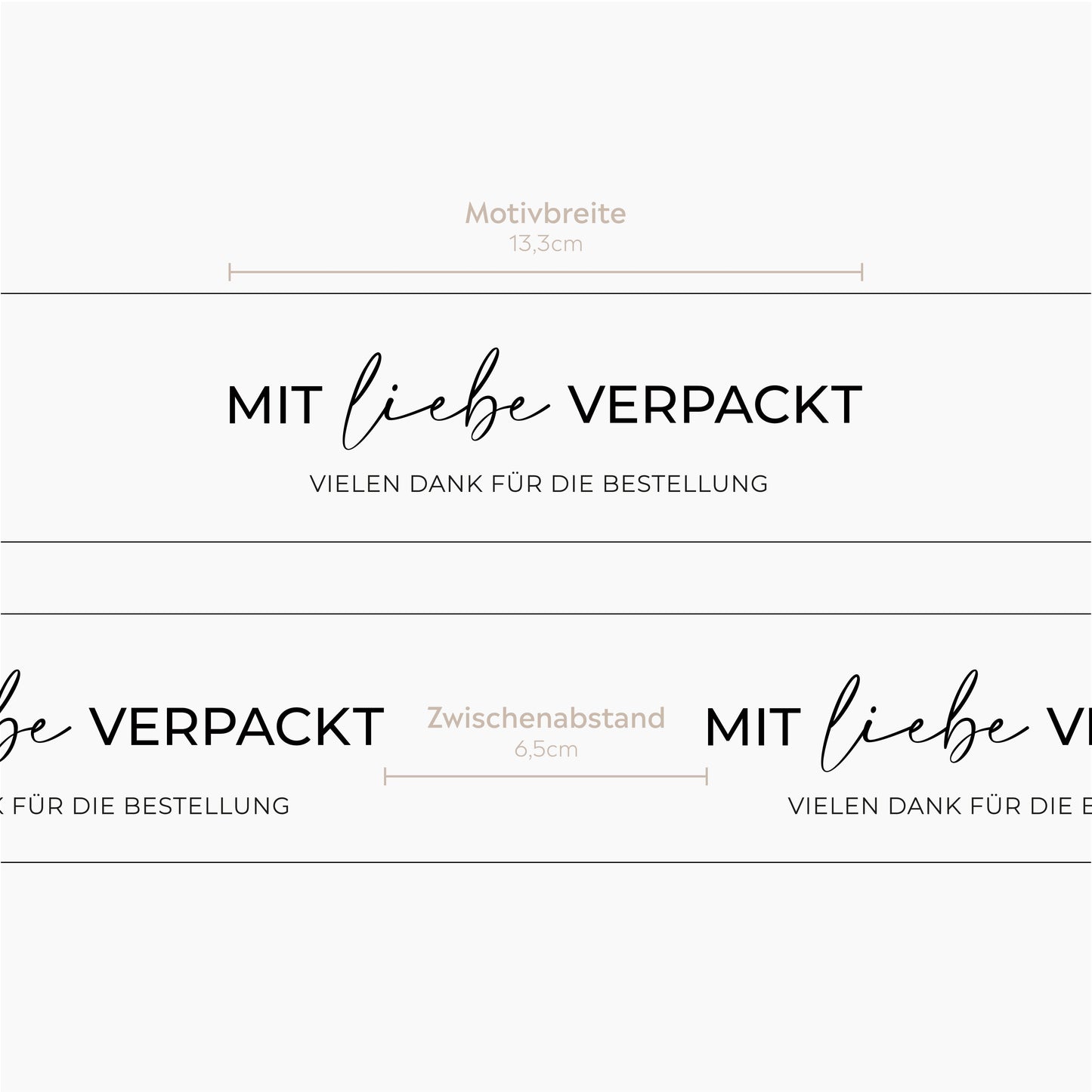 Recyclebares Papierklebeband "Mit Liebe Verpackt" 50m packsome