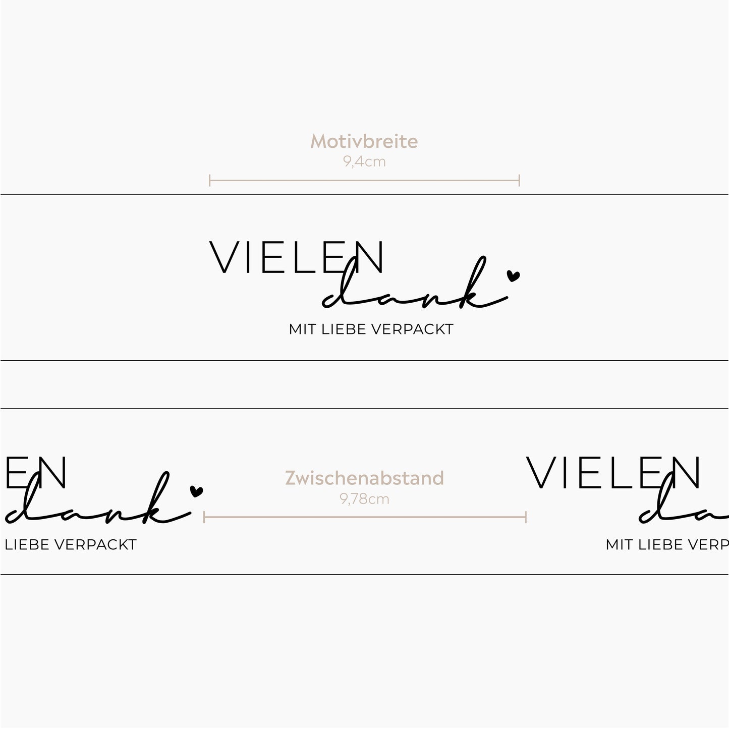 Recyclebares Papierklebeband "Vielen Dank für die Bestellung" 50m packsome