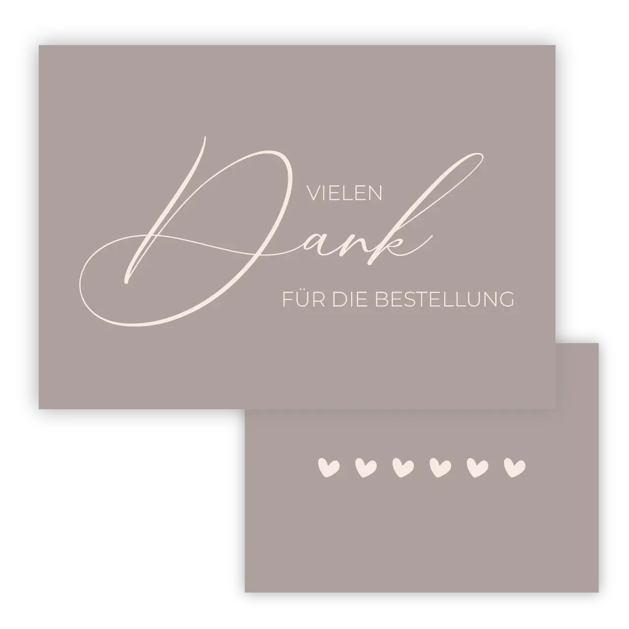Dankeskarte "Vielen Dank für die Bestellung" braun/creme 10,5 x 7,4 cm