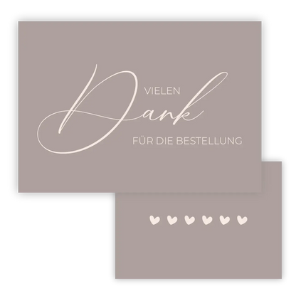 Dankeskarte "Vielen Dank für die Bestellung" braun/creme 10,5 x 7,4 cm