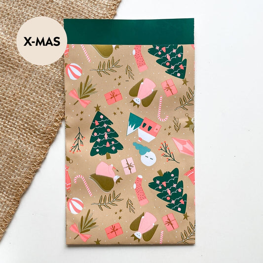 Papiertüte Tannenbaum beige 12x19cm Packsome 