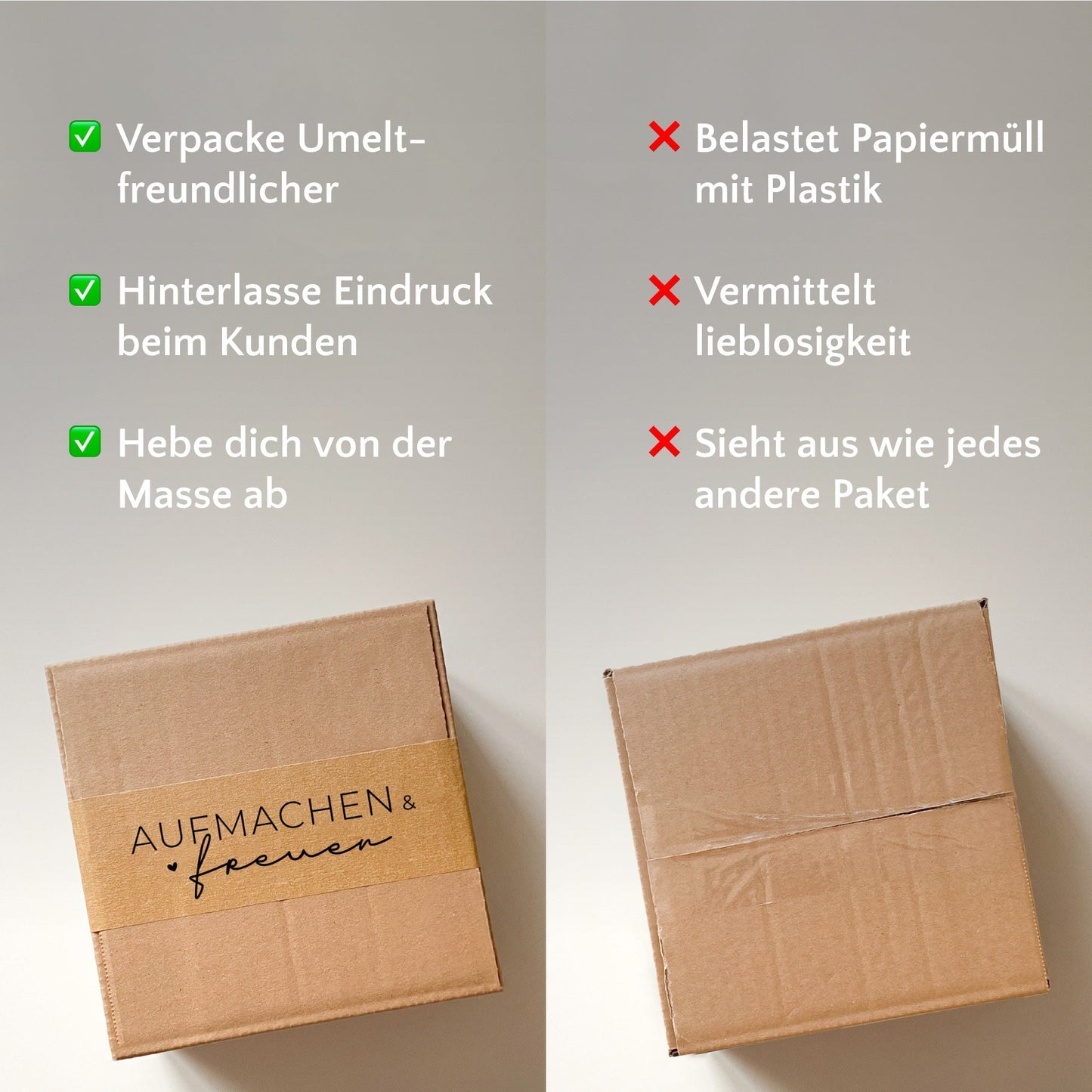 Recyclebares Papierklebeband "Aufmachen & Freuen" 50m packsome 